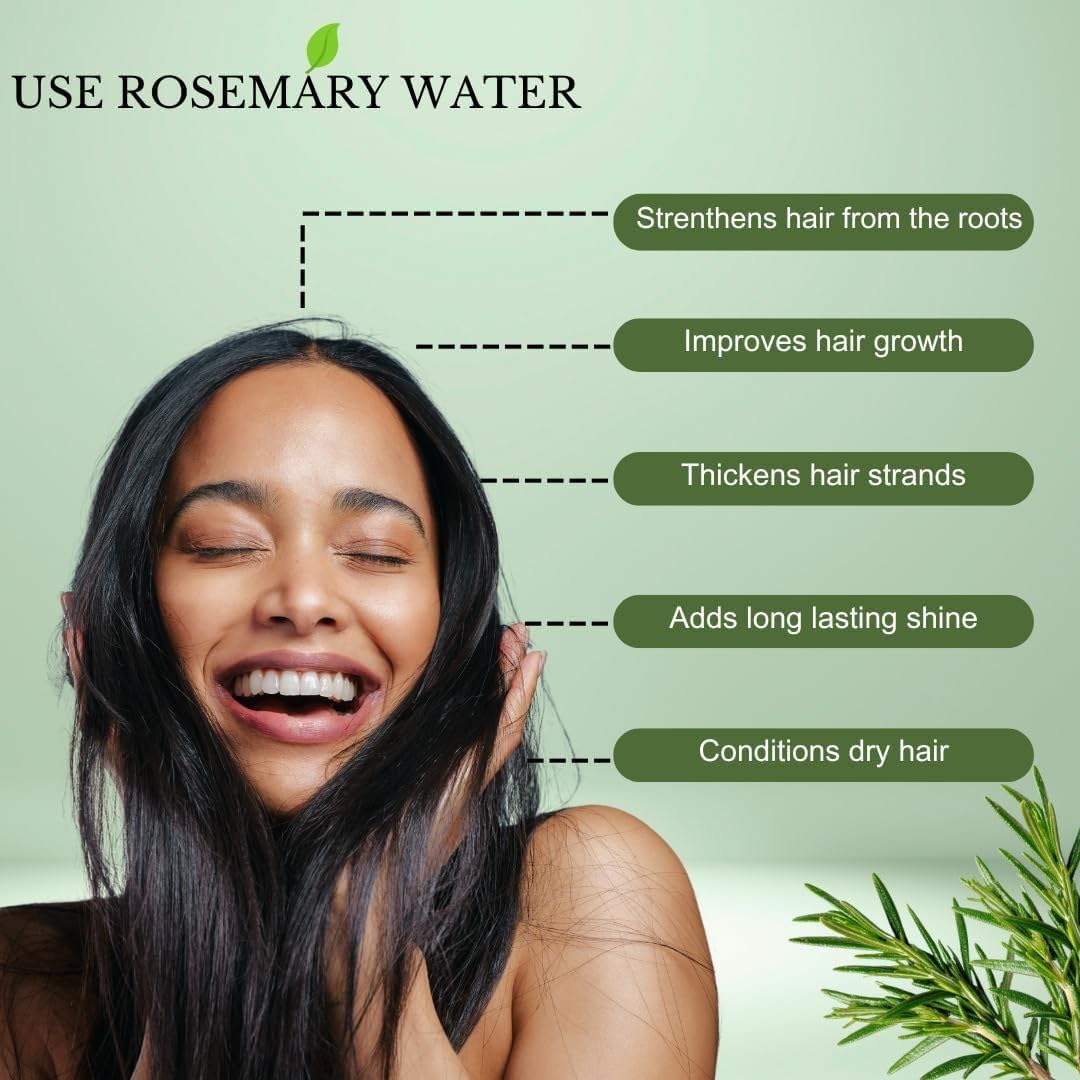 Rosemary Water Spray for Hair Growth & Regrowth | Supports Hair Density, Thickness & Stronger Hair | Anti Hair Fall, Nourishes Scalp, Adds Shine | Men & Women | 200ml