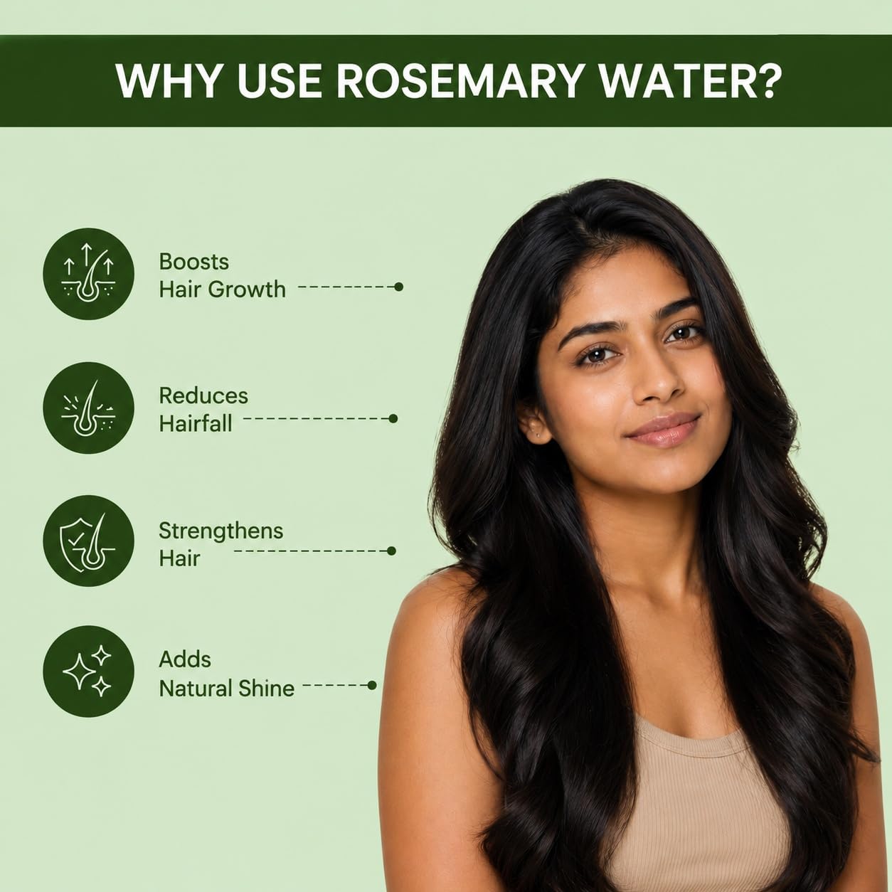 Rosemary Water Spray for Hair Growth & Regrowth | Supports Hair Density, Thickness & Stronger Hair | Anti Hair Fall, Nourishes Scalp, Adds Shine | Men & Women | 200ml