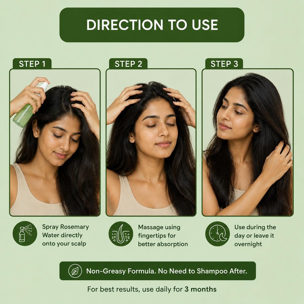 Rosemary Water Spray for Hair Growth & Regrowth | Supports Hair Density, Thickness & Stronger Hair | Anti Hair Fall, Nourishes Scalp, Adds Shine | Men & Women | 200ml