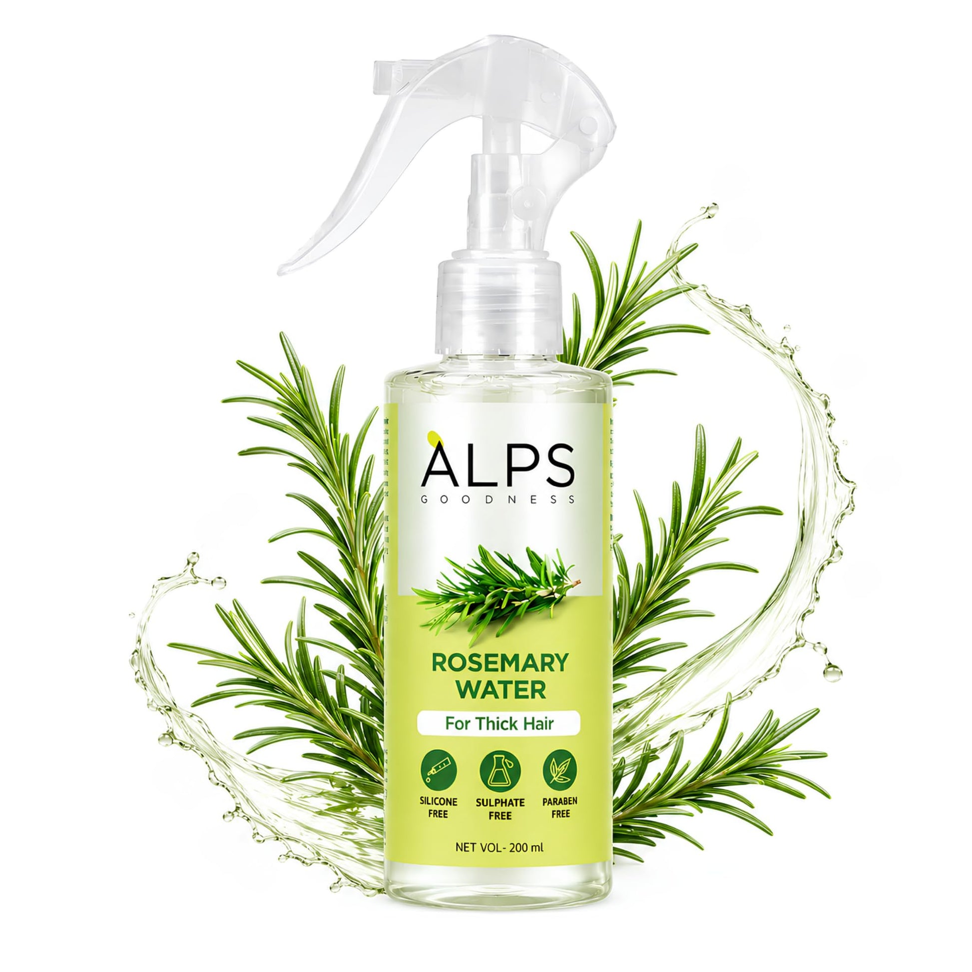 Alps Goodness Rosemary Water Spray for Hair Growth (250ml) | Clinically Proven (In Vivo Tested) to Reduce Hair Fall & Promote Regrowth | 100% Natural Rosemary Extract | Leave-On Scalp & Hair Spray For Men & Women