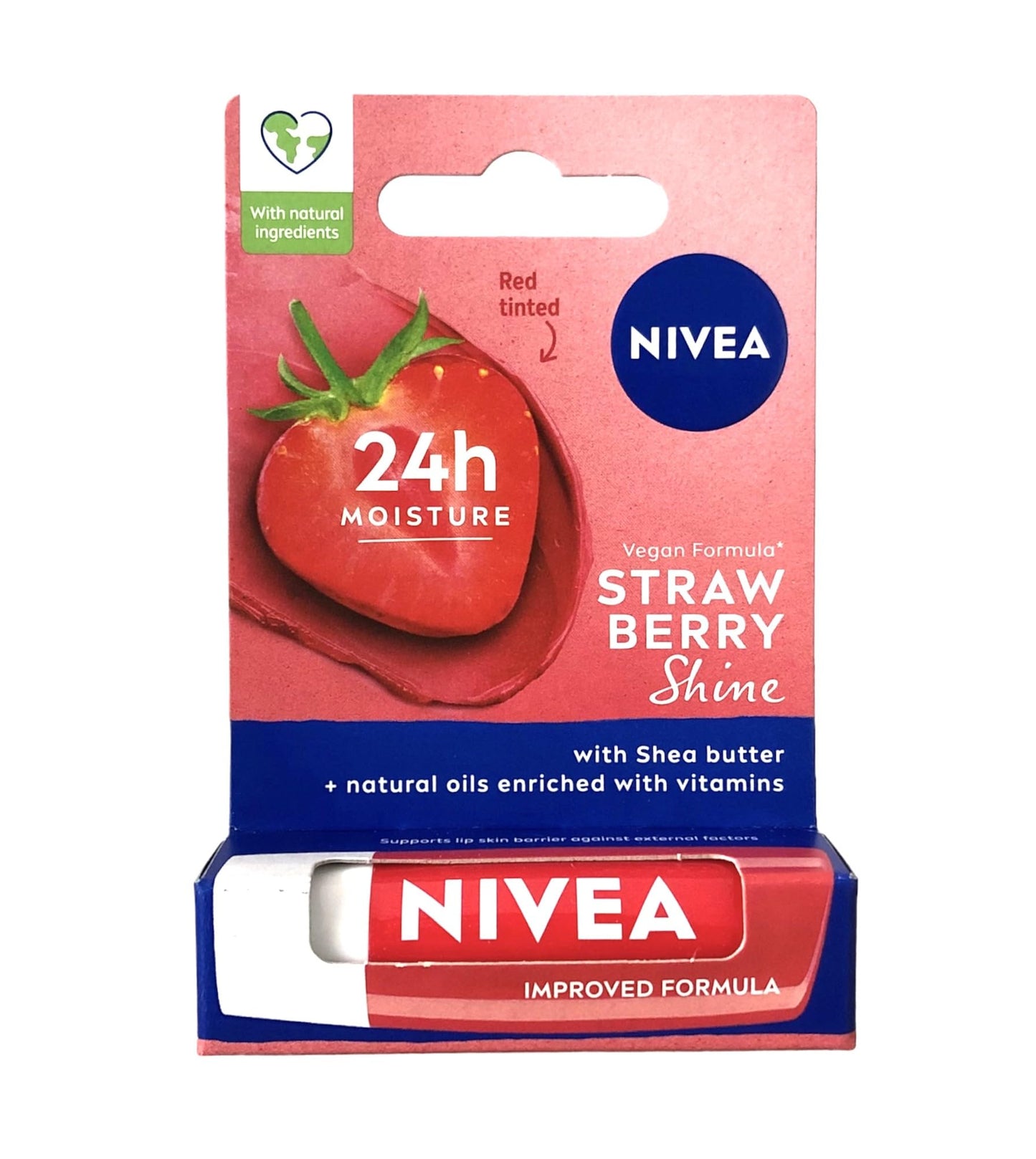 NIVEA Cherry Shine 4.8g Lip Balm|24 H Melt in Moisture Formula|Natural Oils|Glossy Finish,4.8 g (Pack of 1)